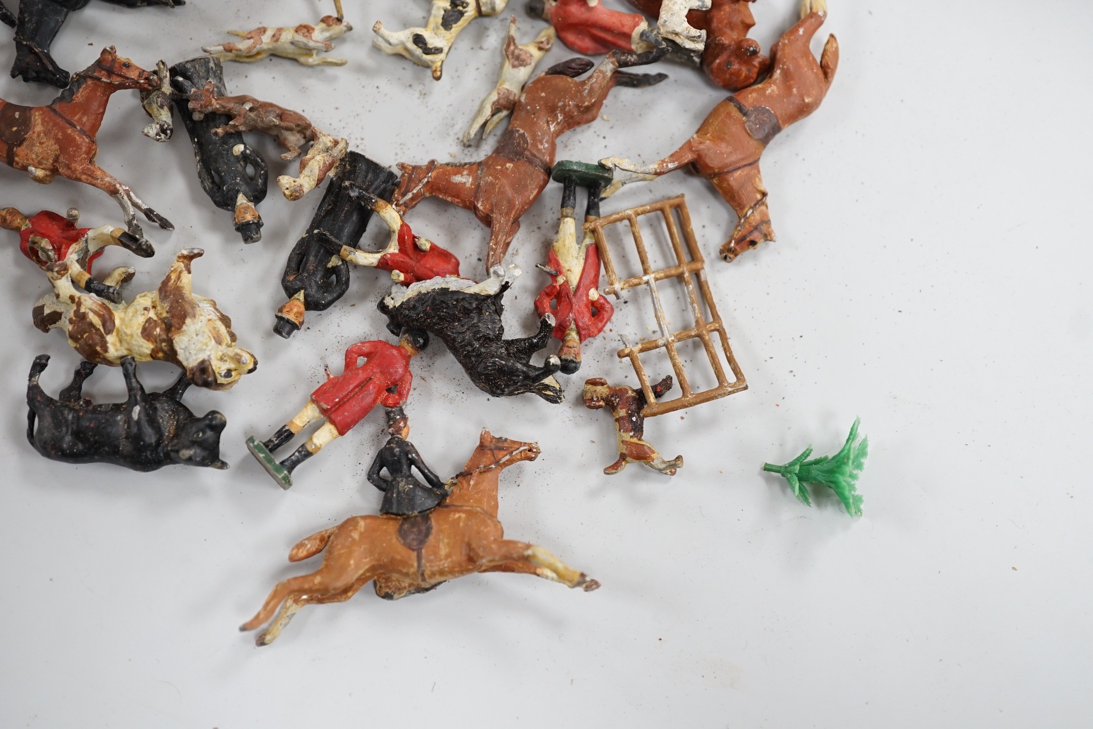 A small collection of lead hunting figures